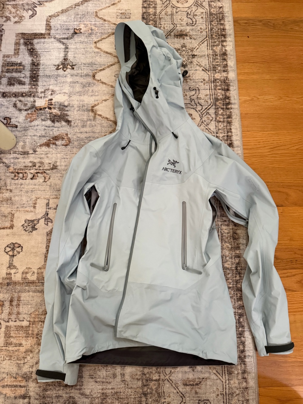 Arc'teryx Women's Pale Blue Waterproof Ski Jacket with Hood